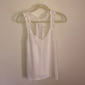 Pretty white tank top with lace straps